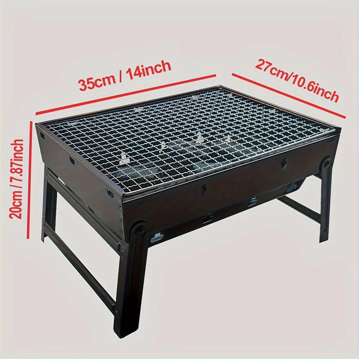 Weekend Essential Portable Foldable BBQ Grill Home & Camping Heavy Duty Steel No Assembly V1232-SKVXHG001