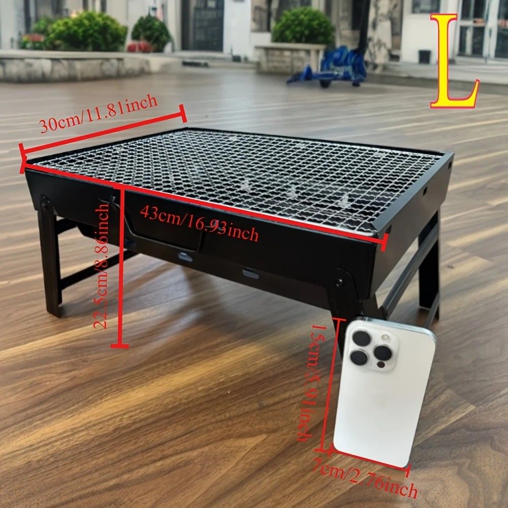 Weekend Essential Portable Foldable BBQ Grill Home & Camping Heavy Duty Steel No Assembly V1232-SKVXHG001