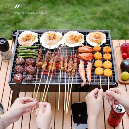 Weekend Essential Portable Foldable BBQ Grill Home & Camping Heavy Duty Steel No Assembly V1232-SKVXHG001