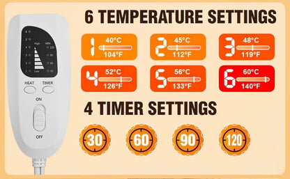 Dark grey This multifunctional electric heating pad: 6 temperature levels, 4 timer settings, magnetic V1232-SMXJST001