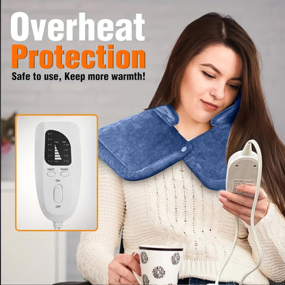 Silver gray This multifunctional electric heating pad: 6 temperature levels, 4 timer settings, magnetic V1232-SMXJST002