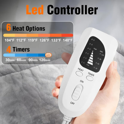 Silver gray This multifunctional electric heating pad: 6 temperature levels, 4 timer settings, magnetic V1232-SMXJST002