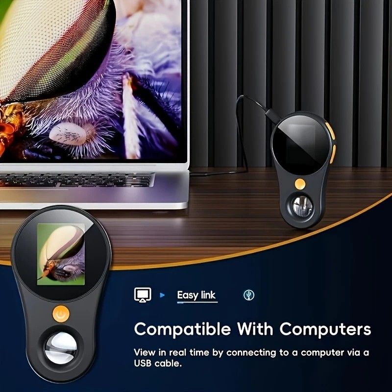2 Inch 500X HD Portable Handheld Digital Microscope with Screen USB Connect to Computer for Plant Insect V1232-SMXWJ002