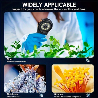 2 Inch 500X HD Portable Handheld Digital Microscope with Screen USB Connect to Computer for Plant Insect V1232-SMXWJ002