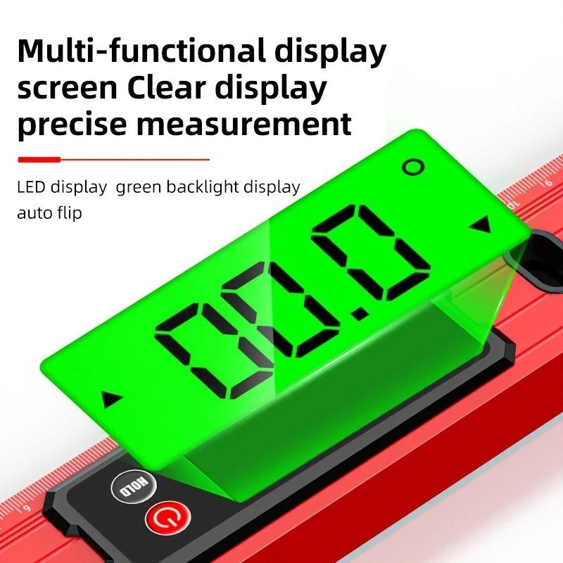 400mm Digital Level with Backlit LCD Display, Strong Magnetic Base, and Heavy-Duty Aluminum Alloy Material V1232-SPCLY002