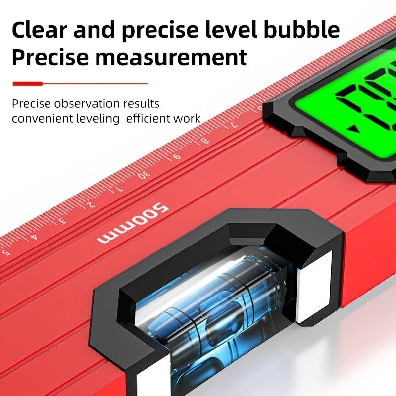 400mm Digital Level with Backlit LCD Display, Strong Magnetic Base, and Heavy-Duty Aluminum Alloy Material V1232-SPCLY002