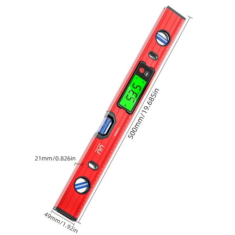 400mm Digital Level with Backlit LCD Display, Strong Magnetic Base, and Heavy-Duty Aluminum Alloy Material V1232-SPCLY002