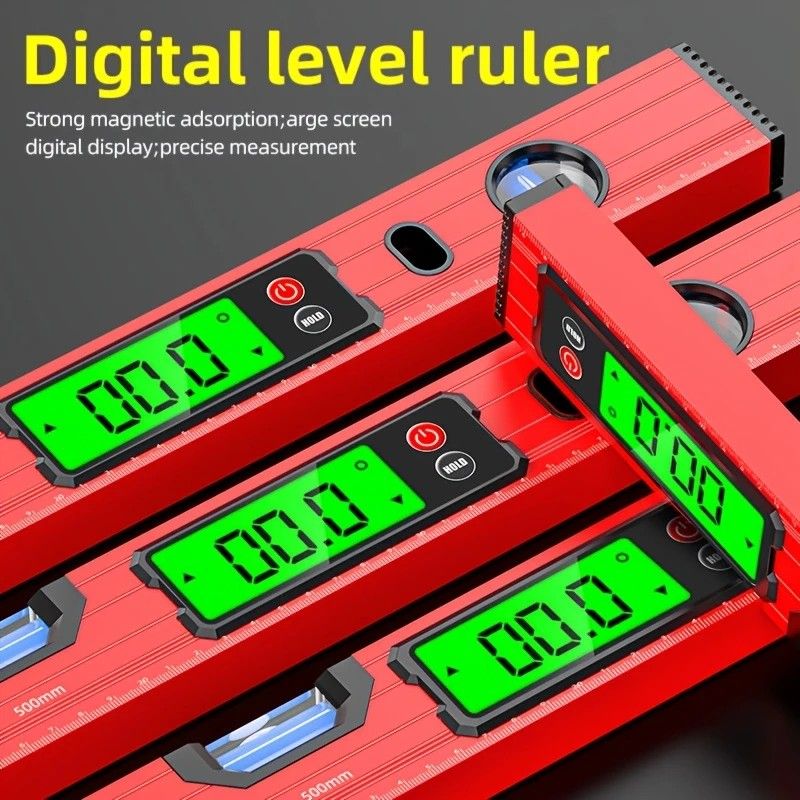 300mm Digital Level with Backlit LCD Display, Strong Magnetic Base, and Heavy-Duty Aluminum Alloy Material V1232-SPCLY003