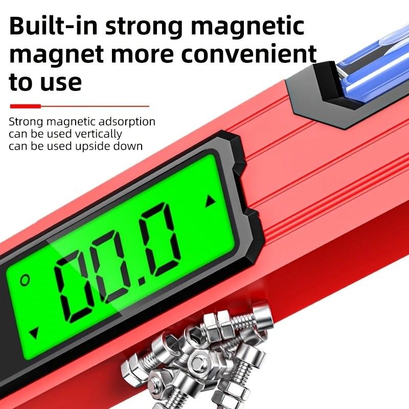300mm Digital Level with Backlit LCD Display, Strong Magnetic Base, and Heavy-Duty Aluminum Alloy Material V1232-SPCLY003
