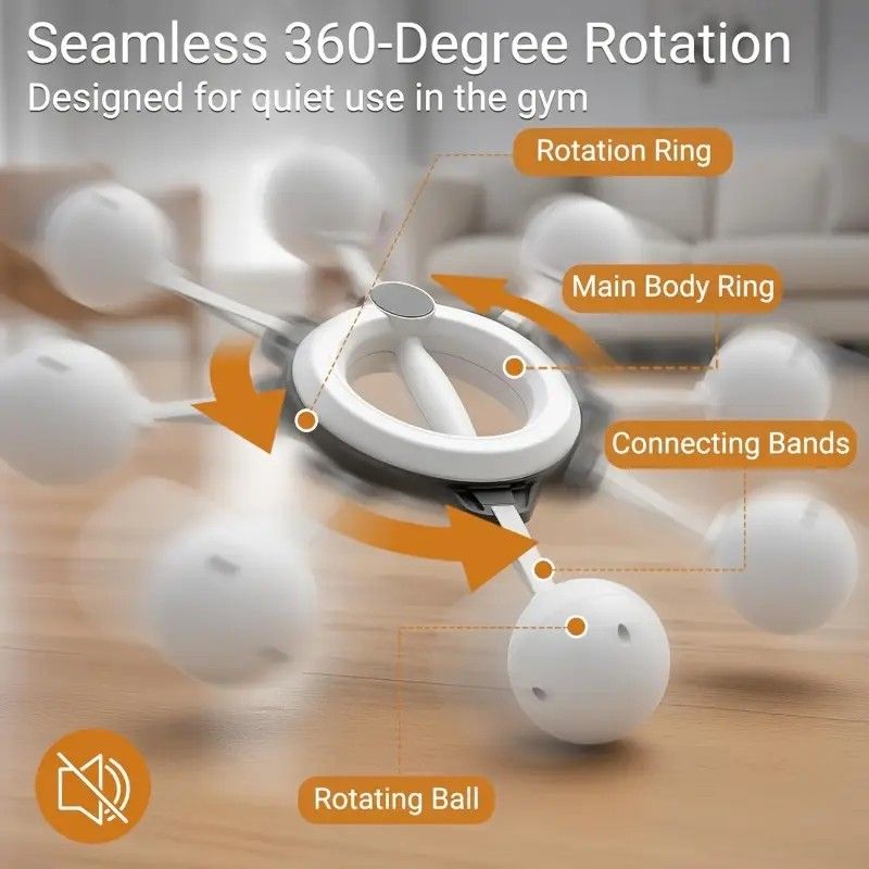 Unisex 360 degrees Hand Rotation Forearm Trainer Arm Shoulder Chest Workout Home Gym Equipmen V1232-SPXLQ001