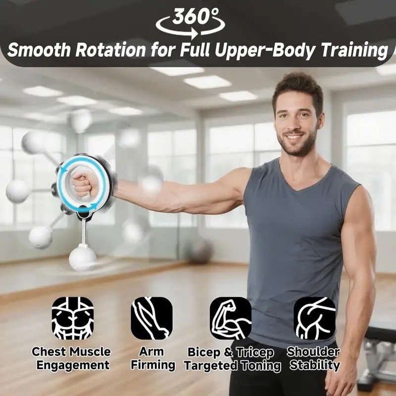 Unisex 360 degrees Hand Rotation Forearm Trainer Arm Shoulder Chest Workout Home Gym Equipmen V1232-SPXLQ001