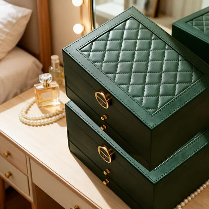 Pink Multi - layer Jewelry Storage Box: Velvet Lining, Three - layer Zoning, Double - drawer Storage for V1232-SSSNH003
