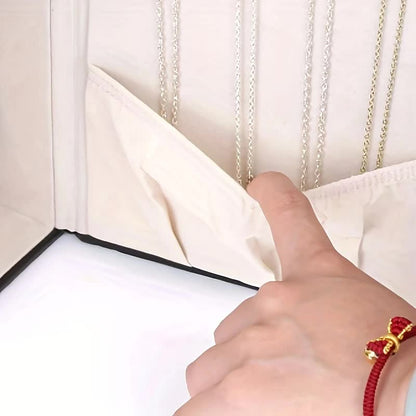 Women's Multi-functional Jewelry Box: Built-in Mirror, Multi-layer Drawer Storage, Side Hooks to Prevent V1232-SSSNH005