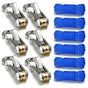 12-Piece Outdoor Tent Guyline Tensioner Kit, Dual-Row Buckle Brass Roller, Rebound Self-Locking Sturdy V1232-SSTZ-12PCS-001