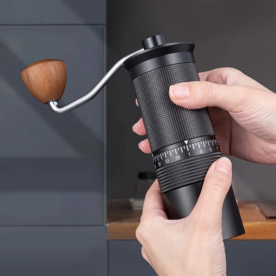 1-Pack, Manual Coffee Grinder, Hand Coffee Grinder with Built-in Digital Adjustable Setting, Black, Stainless V1232-SYKFQ001
