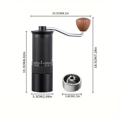 1-Pack, Manual Coffee Grinder, Hand Coffee Grinder with Built-in Digital Adjustable Setting, Black, Stainless V1232-SYKFQ001