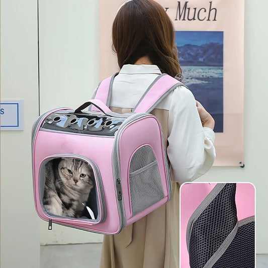 Pet Backpack Portable Transparent Foldable Comfort Design Hands-Free Travel for Cats Small Dogs(YELLOW) V1232-TQCWBB001