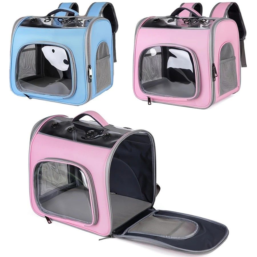 Pet Backpack Portable Transparent Foldable Comfort Design Hands-Free Travel for Cats Small Dogs(YELLOW) V1232-TQCWBB001