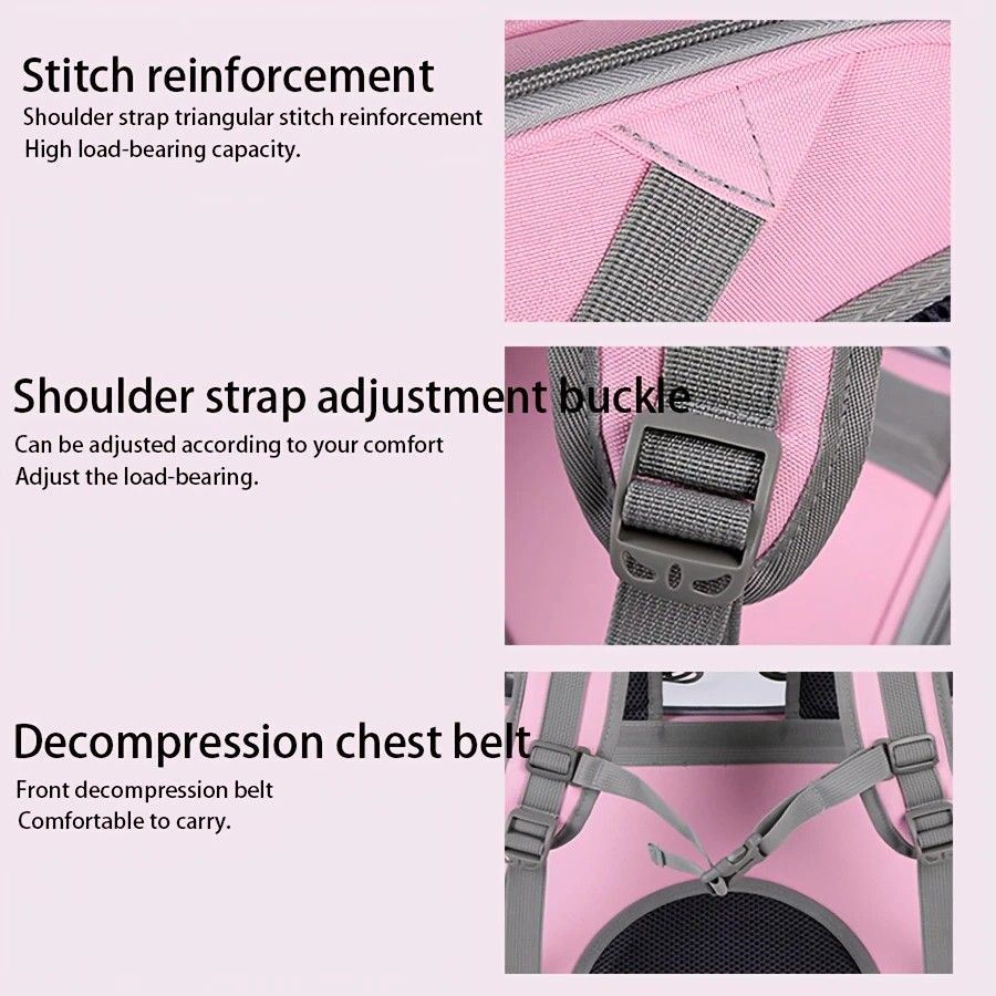 Pet Backpack Portable Transparent Foldable Comfort Design Hands-Free Travel for Cats Small Dogs(YELLOW) V1232-TQCWBB001