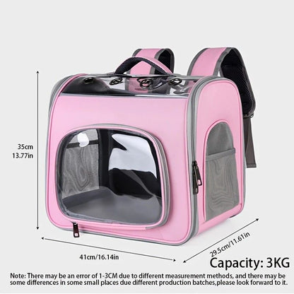 Pet Backpack Portable Transparent Foldable Comfort Design Hands-Free Travel for Cats Small Dogs(YELLOW) V1232-TQCWBB001