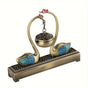 Swan Lake Double-Layer Incense Burner, Dual-Purpose Design, Deep Blue-Gold Swan, Auspicious Tea & Study V1232-TRHXL001