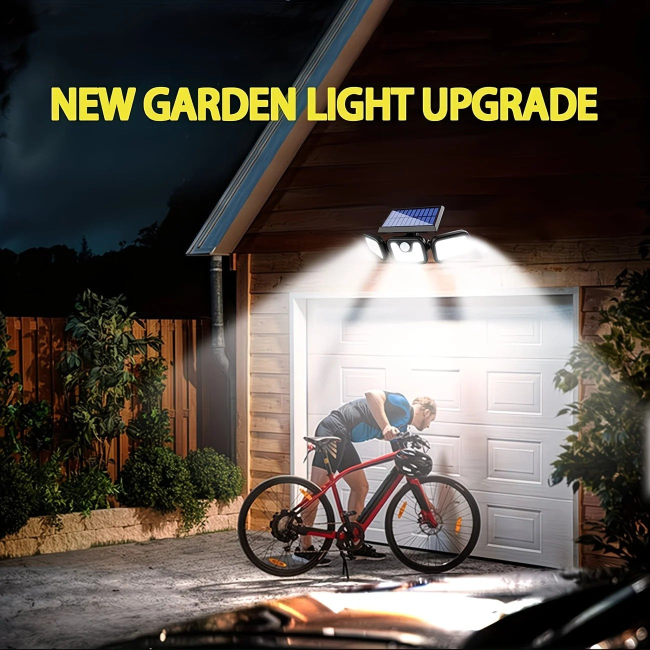 74 LED Solar Motion Sensor Light with Movement Detection, 3 Brightness Modes Outdoor Wall Lamp, Suitable for V1232-TYNGYD001