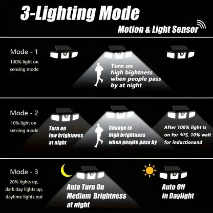 74 LED Solar Motion Sensor Light with Movement Detection, 3 Brightness Modes Outdoor Wall Lamp, Suitable for V1232-TYNGYD001