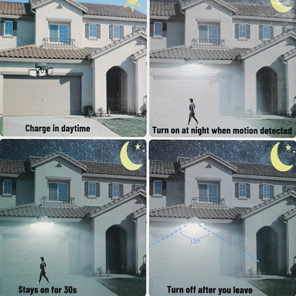 74 LED Solar Motion Sensor Light with Movement Detection, 3 Brightness Modes Outdoor Wall Lamp, Suitable for V1232-TYNGYD001