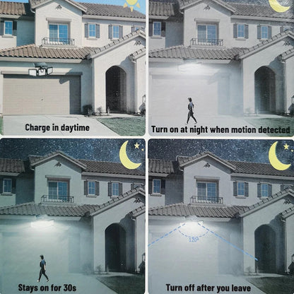 74 LED Solar Motion Sensor Light with Movement Detection, 3 Brightness Modes Outdoor Wall Lamp, Suitable for V1232-TYNGYD001
