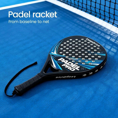 Padel Racket Carbon Fiber Lightweight Control EVA Core | Comfort Grip for Beginner & Intermediate Players(Red V1232-WAP003