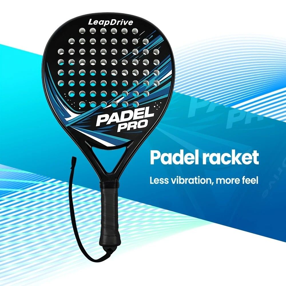 Padel Racket Carbon Fiber Lightweight Control EVA Core | Comfort Grip for Beginner & Intermediate Players(Red V1232-WAP003