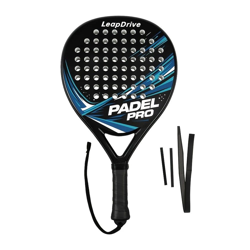Padel Racket Carbon Fiber Lightweight Control EVA Core | Comfort Grip for Beginner & Intermediate Players(Red V1232-WAP003