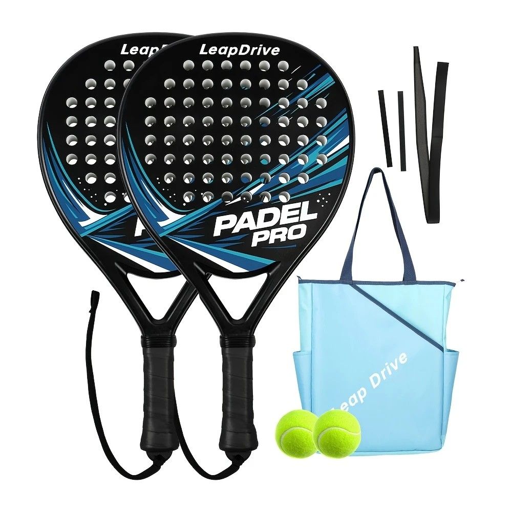 Padel Racket Carbon Fiber Lightweight Control EVA Core | Comfort Grip for Beginner & Intermediate Players(Red V1232-WAP003