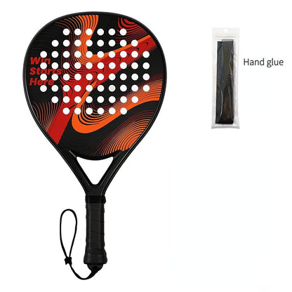 Padel Racket Carbon Fiber Lightweight Control EVA Core | Comfort Grip for Beginner & Intermediate Players(Red V1232-WAP003