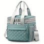 BLUE Large Capacity Travel Bag / Lunch Bag. Expandable 5cm, Multi-Compartment Storage, Hand/Shoulder Carry, V1232-WCB005
