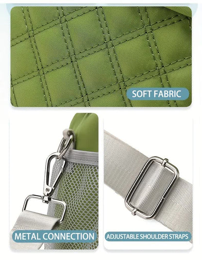 BLUE Large Capacity Travel Bag / Lunch Bag. Expandable 5cm, Multi-Compartment Storage, Hand/Shoulder Carry, V1232-WCB005