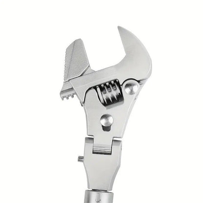 10-inch Telescoping Ratcheting Adjustable Wrench, 180-Degree Swivel Multi-Function Pipe Tool, Hardware & V1232-WHYBS001