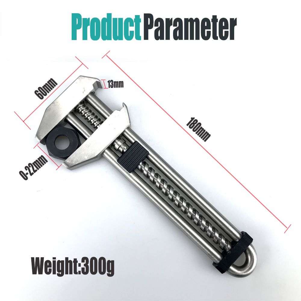 Multitool Adjustable Wrench - Portable Stainless Steel Multi-Function Wrench with Bottle Opener, Hammer & Box V1232-WNBS001
