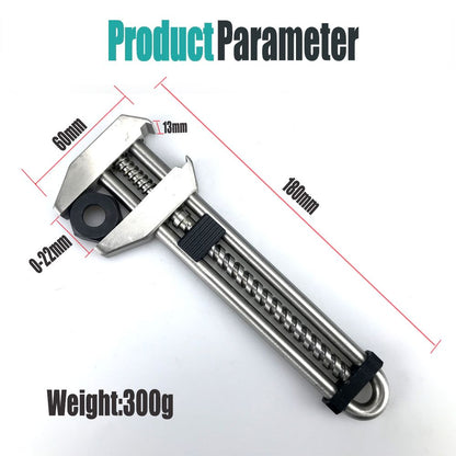 Multitool Adjustable Wrench - Portable Stainless Steel Multi-Function Wrench with Bottle Opener, Hammer & Box V1232-WNBS001