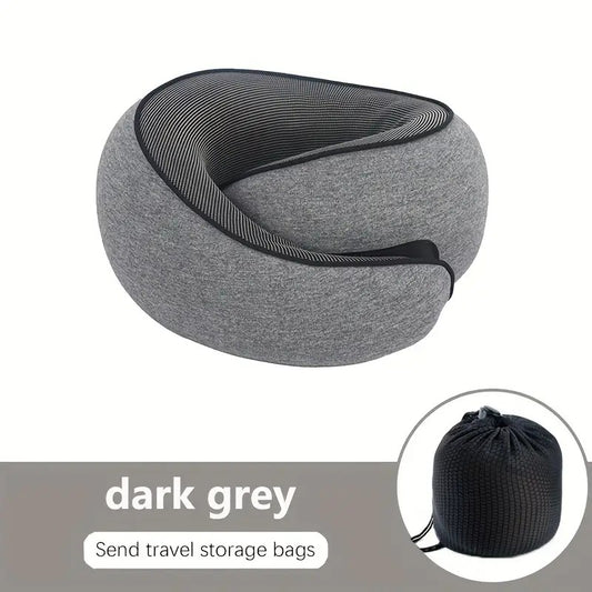 DARK GREY Snail Airplane Neck Pillow - Travel pillow with soft supportive design, ideal for sleep, cars, V1232-WNJZ002