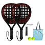 Padel Racket Carbon Fiber Lightweight Control EVA Core | Comfort Grip for Beginner & Intermediate V1232-WQP003
