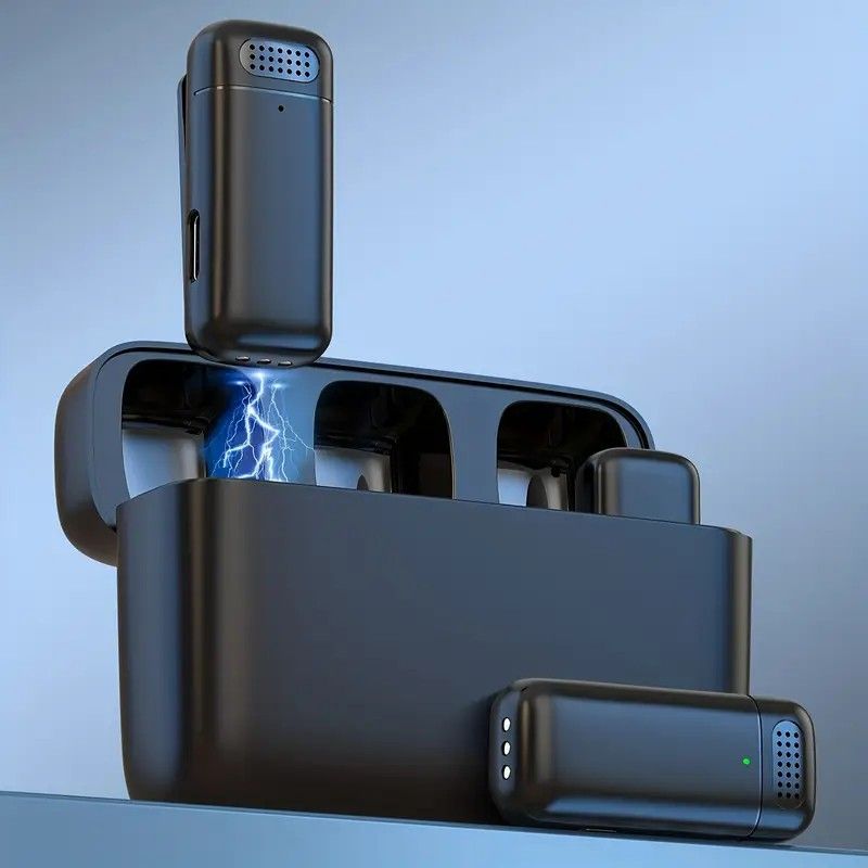 Wireless Lavalier Microphone Set: 2.4G Wireless Instant Connection, DSP Smart Noise Reduction, 84-Hour Long V1232-WXLJMKF001