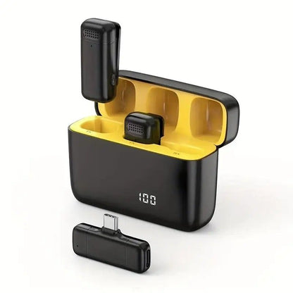 Wireless Lavalier Microphone Set: 2.4G Wireless Instant Connection, DSP Smart Noise Reduction, 84-Hour Long V1232-WXLJMKF001