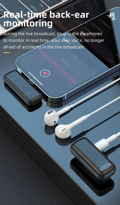 Wireless Lavalier Microphone Set: 2.4G Wireless Instant Connection, DSP Smart Noise Reduction, 84-Hour Long V1232-WXLJMKF002