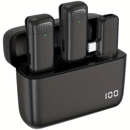 Wireless Lavalier Microphone Set: 2.4G Wireless Instant Connection, DSP Smart Noise Reduction, 84-Hour Long V1232-WXLJMKF002