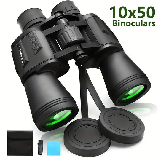 10x50 HD Binoculars - Wide Angle Large Eyepiece - Night Vision for Birdwatching Hiking Concerts - Lightweight V1232-WYJ001