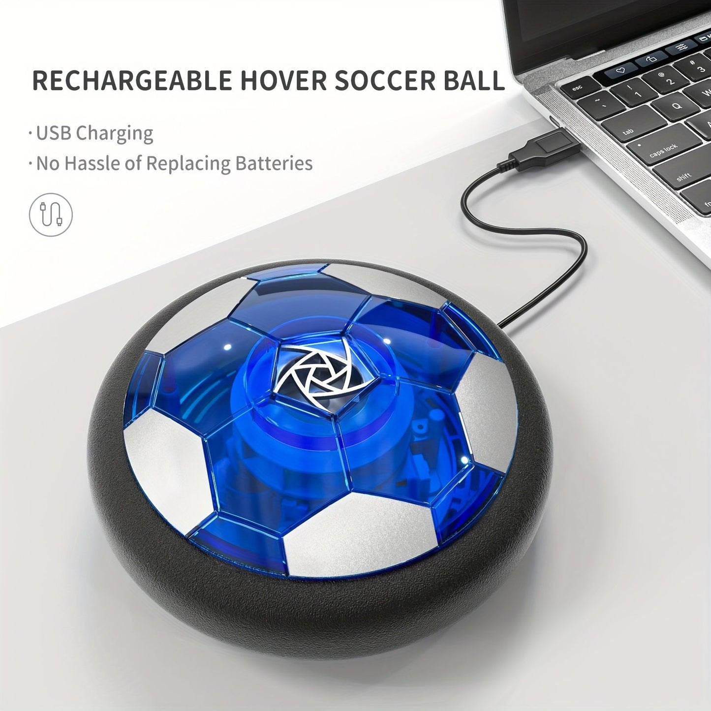 Floating Soccer Toy, Floating Rebound, LED Lights, Glides on Multiple Surfaces, Parent-Child Interaction, V1232-XFZQ001