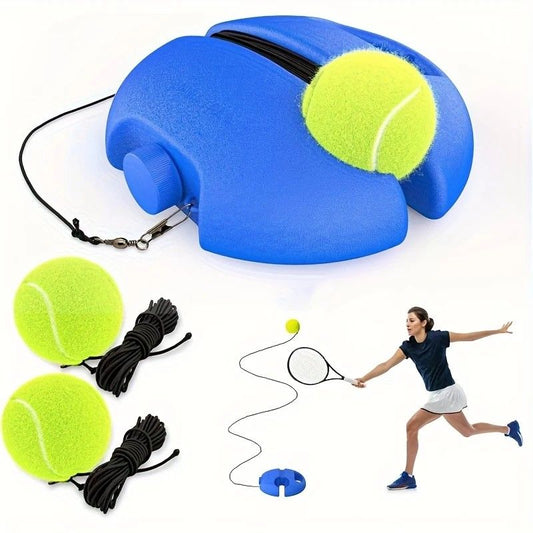 Portable Tennis Trainer: Features a water-fillable weighted base with anti-tangle design. Includes 3 tennis V1232-XLFTQ001