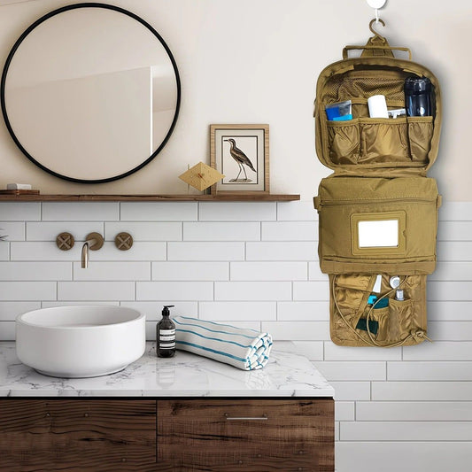 Multifunctional Hanging Toiletry Bag, 8-Compartment Storage, Waterproof and Portable, Essential for Travel V1232-XSB-NS-003