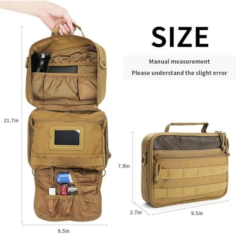 Multifunctional Hanging Toiletry Bag, 8-Compartment Storage, Waterproof and Portable, Essential for Travel V1232-XSB-NS-003